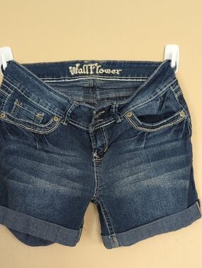 Wallflower Indigo Blue Rolled Cuff Denim Shorts